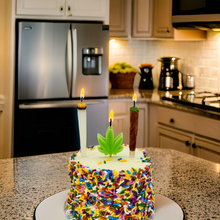 Load image into Gallery viewer, 420 Novelty Joint and Pot Leaf Cake Candles