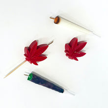 Load image into Gallery viewer, 420 Novelty Blunt and Cannabis Red Leaf Cake Candles
