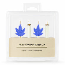 Load image into Gallery viewer, 420 Novelty Joint and Blue Pot Leaf Adult Cake Candles